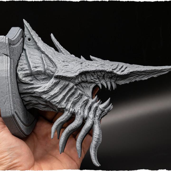 Cave Dragon (head trophy) - UNPAINTED - Evox Arts