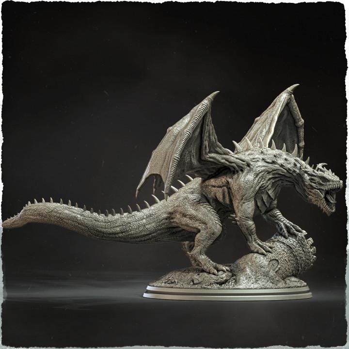 Emerald Dragon - UNPAINTED 3D resin figure - Evox Arts
