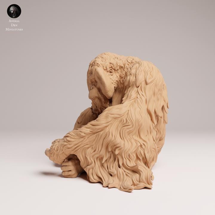 Sumatran Orangutan Sitting - UNPAINTED - Animal Den Miniatures