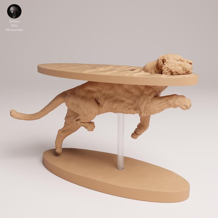 Sumartan Tiger Swimming - UNPAINTED - Animal Den Miniatures