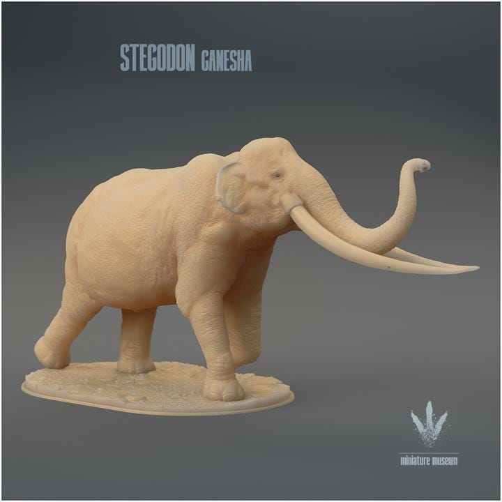 Stegodon ganesha : Walking - UNPAINTED 3D Figurine - Miniature Museum