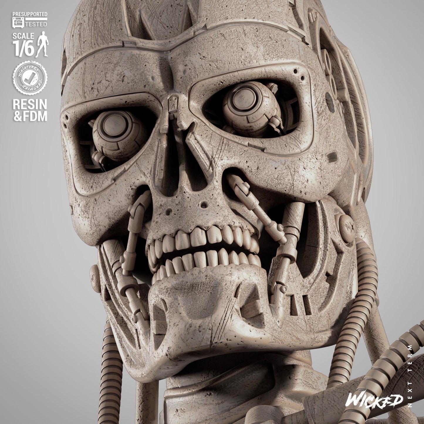 T 800 Sculpture - UNPAINTED FAN ART - Wicked 3D Models