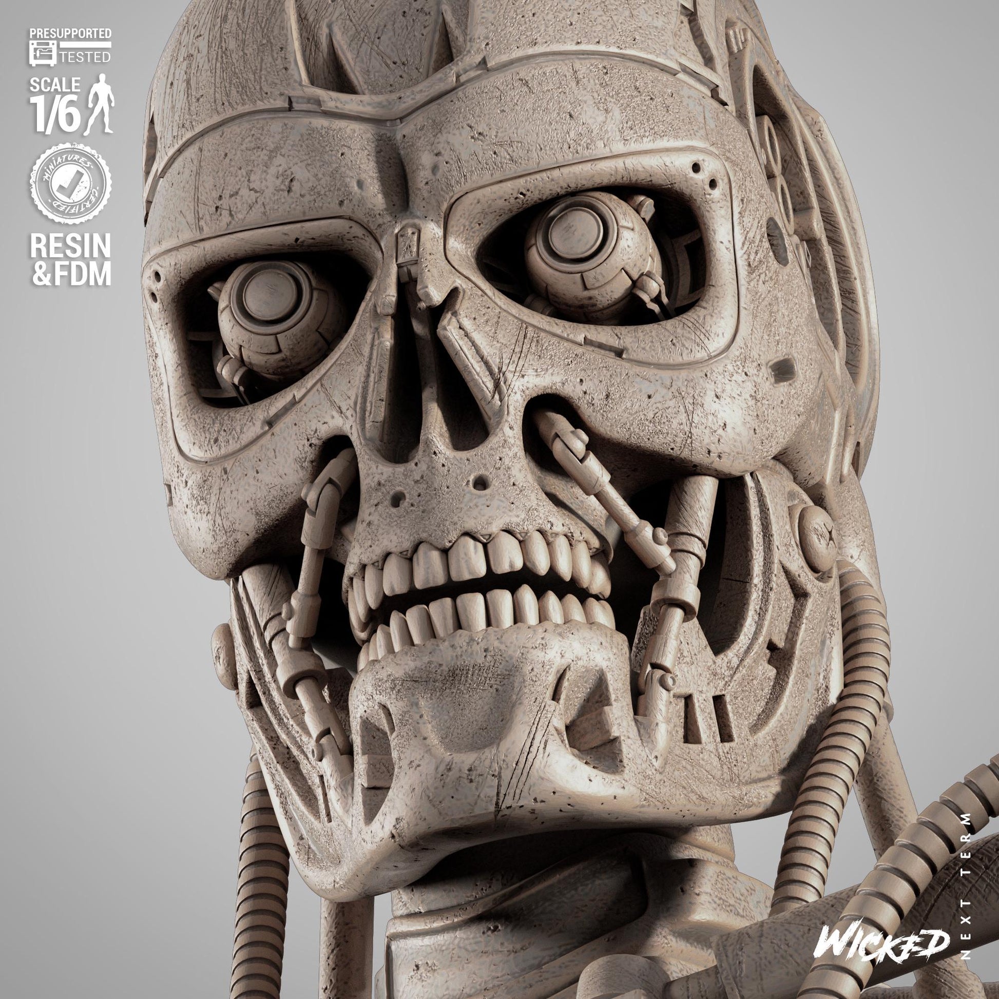 T 800 Sculpture - UNPAINTED FAN ART - Wicked 3D Models