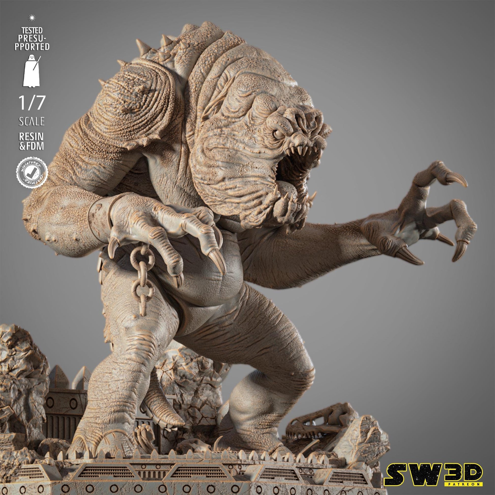 Rancor Sculpture - UNPAINTED FAN ART - Wicked 3D Models
