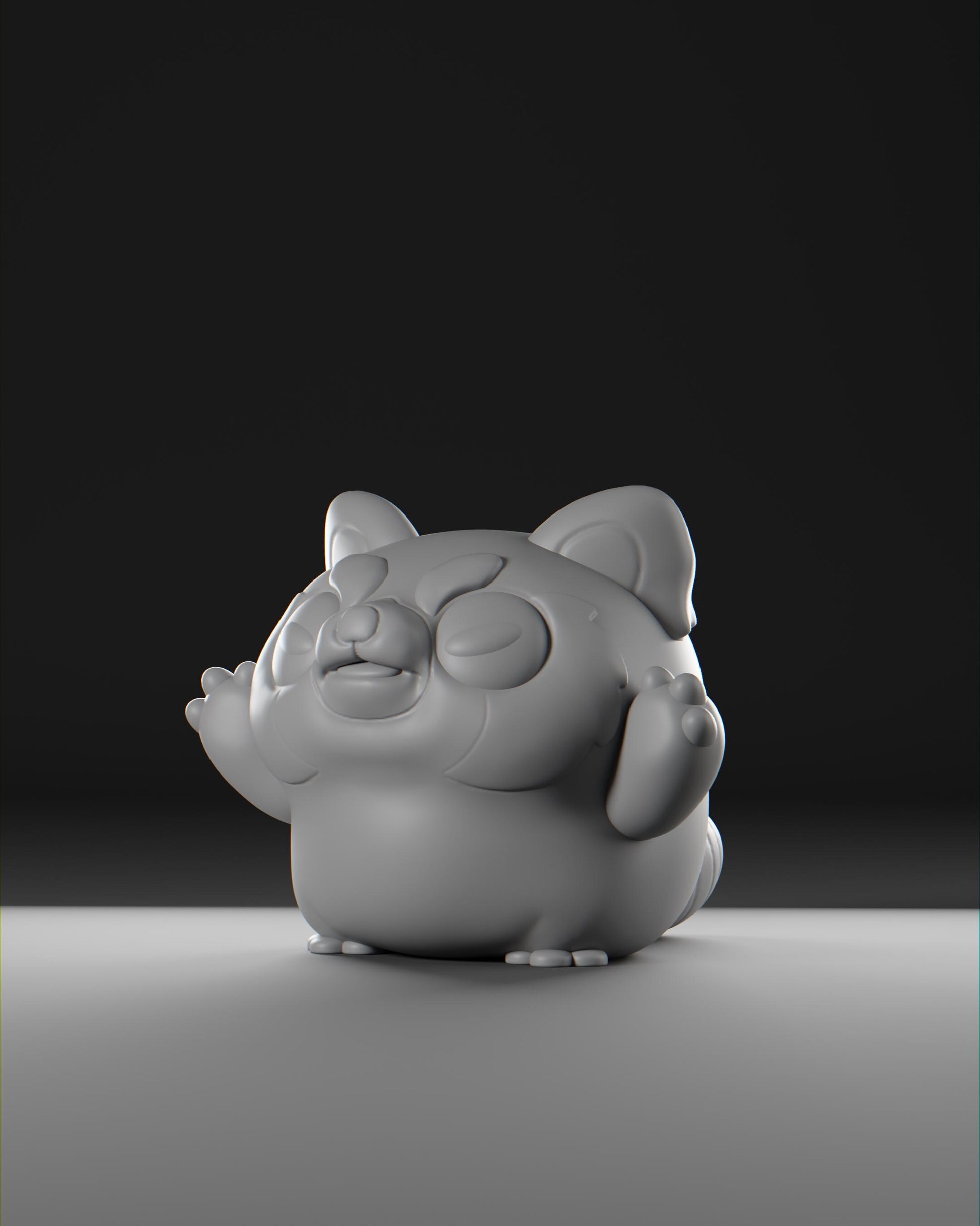 Red Pandii - UNPAINTED - Grumpii Art Toy