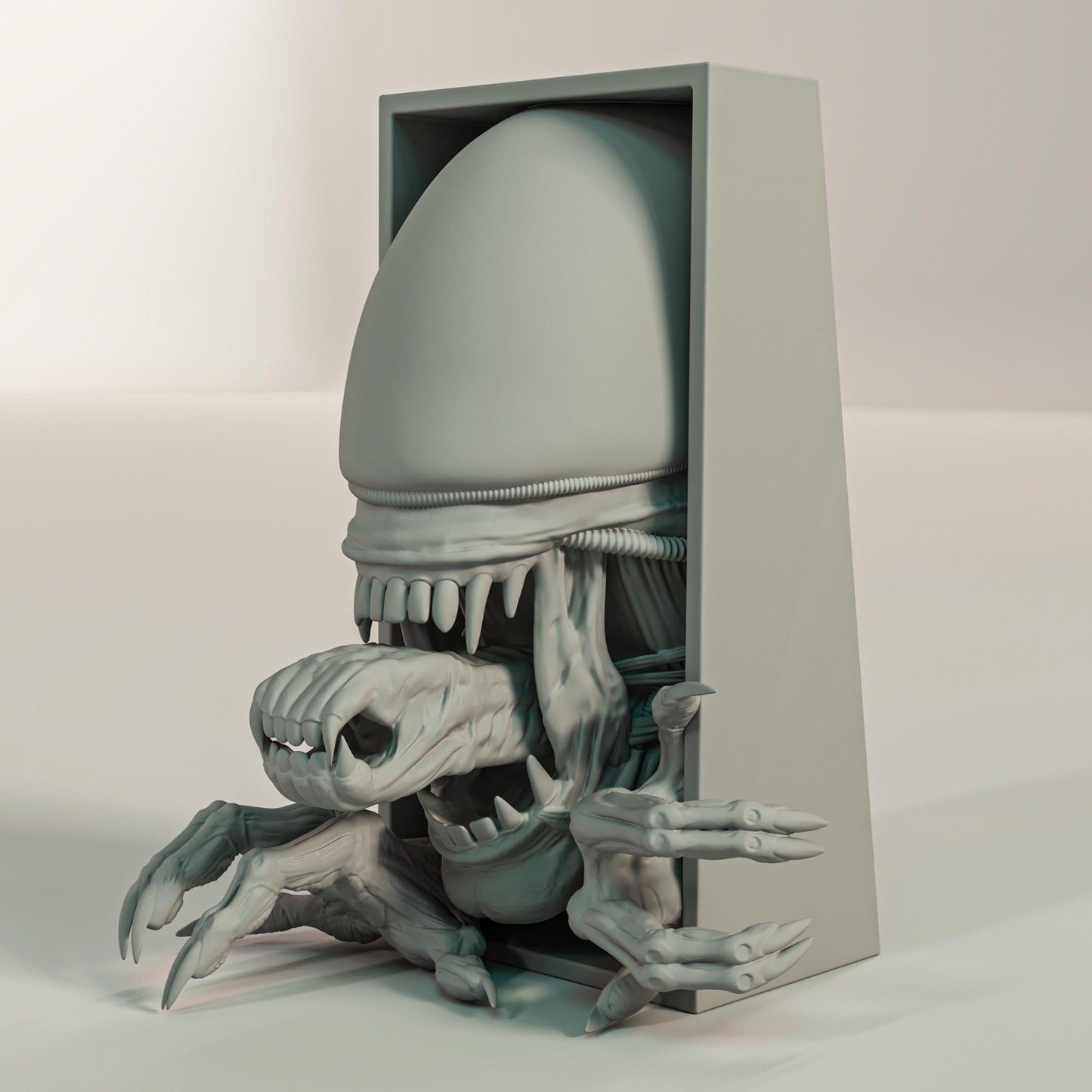Xenomorph Inspired Fan Art Mini Book Nook - UNPAINTED - Treddigineer