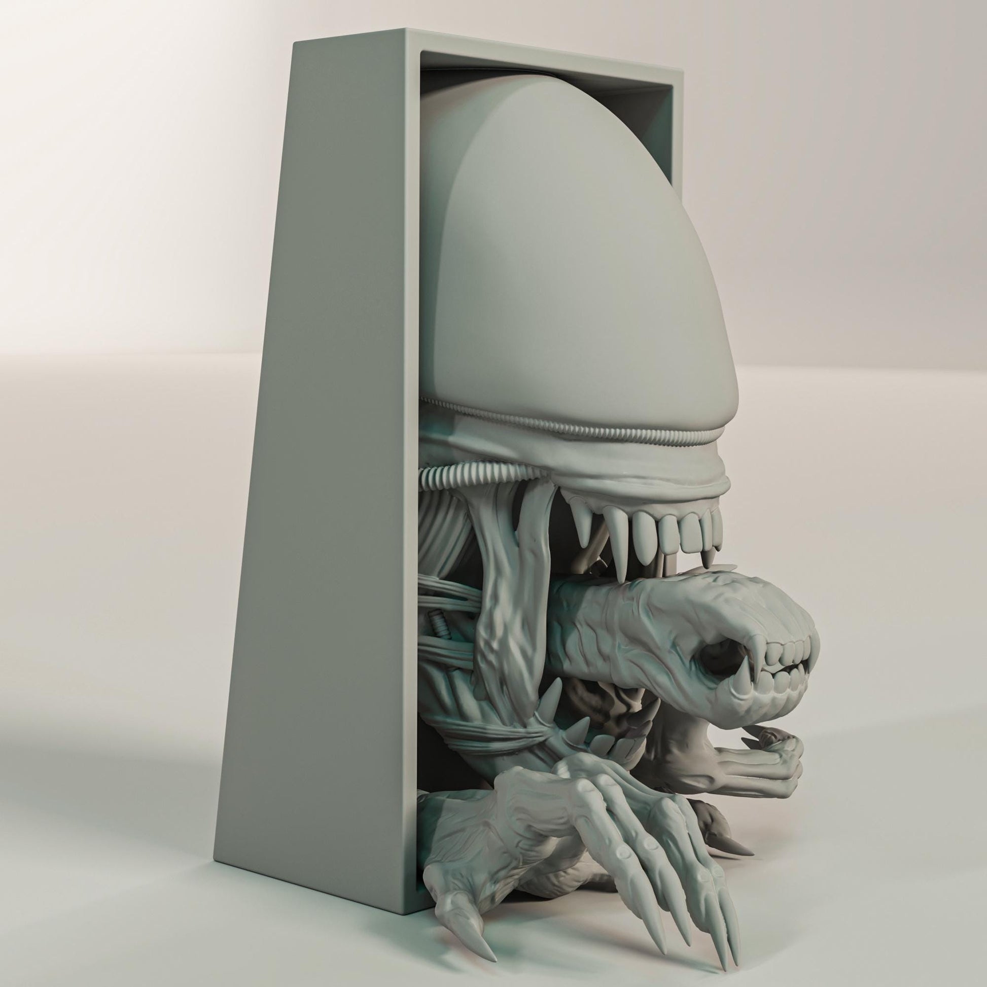 Xenomorph Inspired Fan Art Mini Book Nook - UNPAINTED - Treddigineer