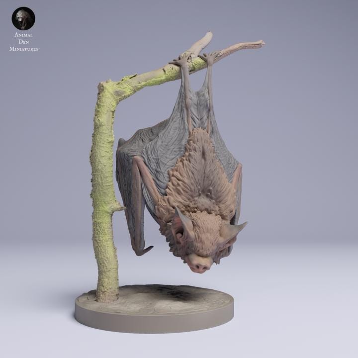 Kitti's Hog-Nosed (Bumblebee) Bat - UNPAINTED Figurine -Animal Den Miniatures