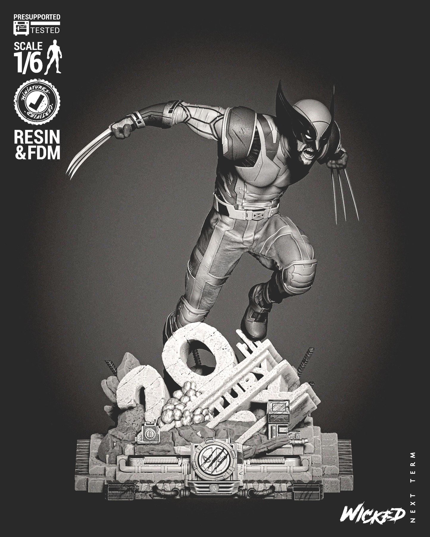 Marvel Wolverine 2024 Sculpture - UNPAINTED FAN ART - Wicked 3D Models