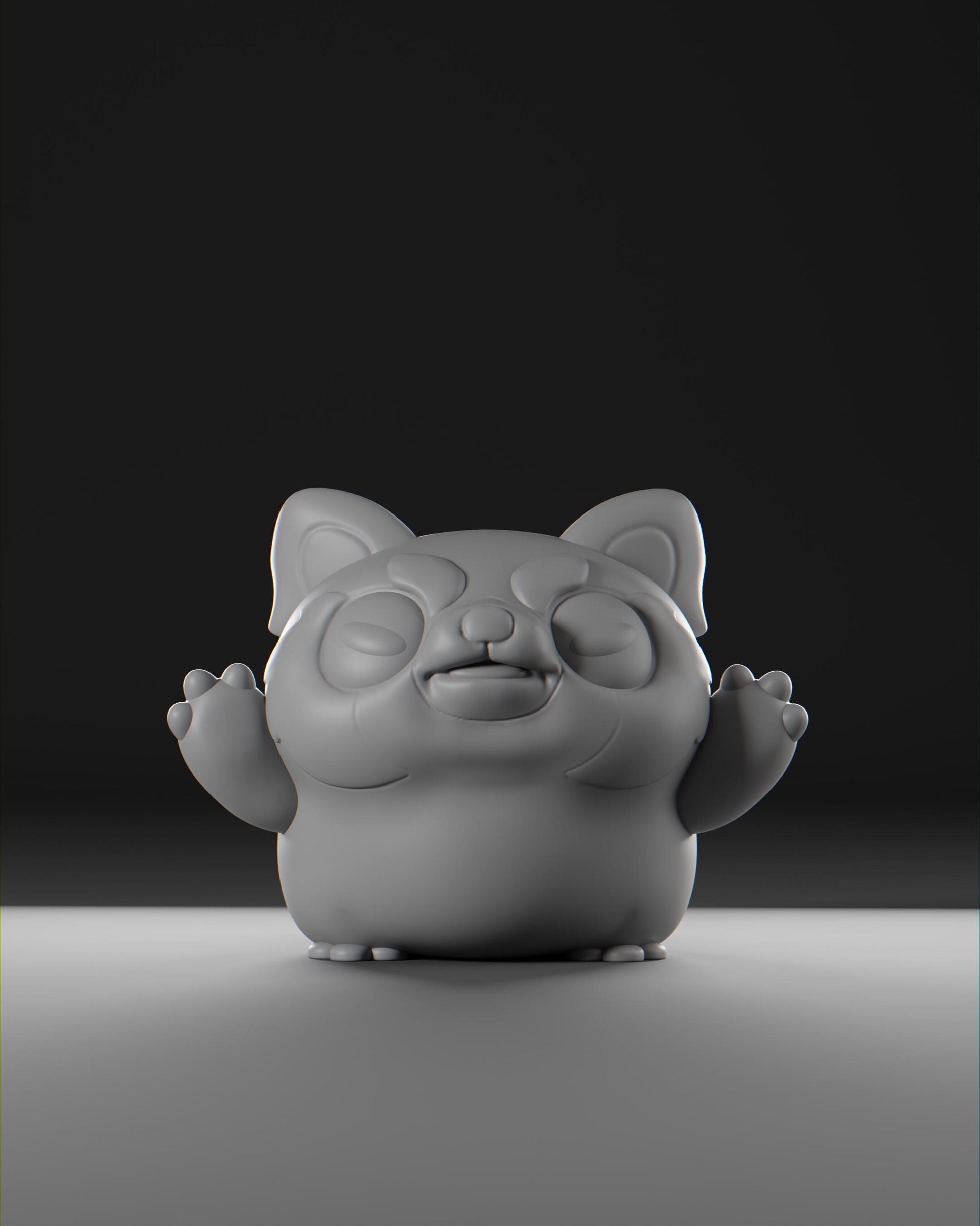 Red Pandii - UNPAINTED - Grumpii Art Toy