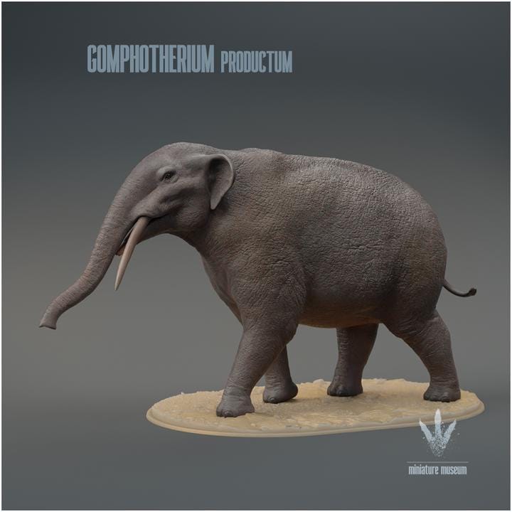 Gomphotherium productum : The Nail Beast - UNPAINTED 3D Figurine - Miniature Museum