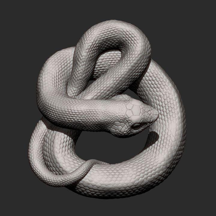 Hognose Snake - UNPAINTED - Alexander3dart