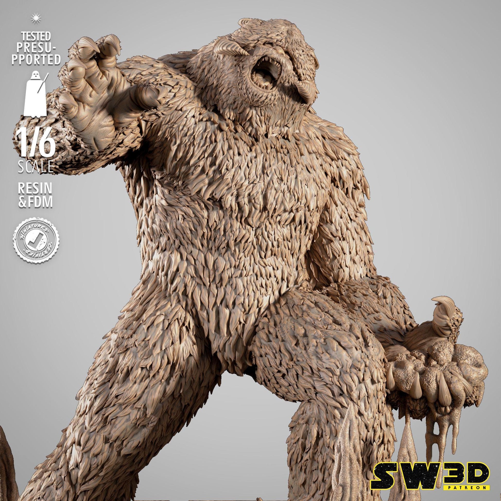 Wampa Sculpture - UNPAINTED FAN ART - Wicked 3D Models