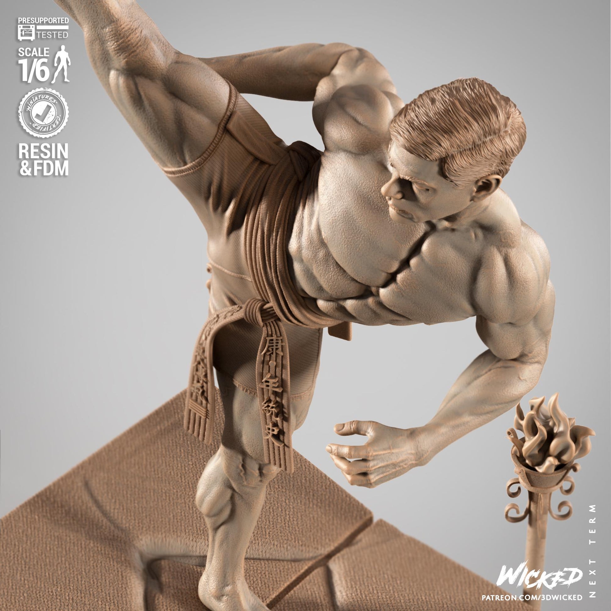 Frank Dux Sculpture - UNPAINTED FAN ART - Wicked 3D Models
