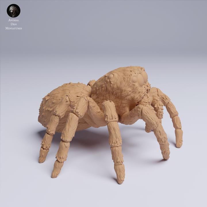 Jumping Spider - UNPAINTED Figurine - Animal Den Miniatures