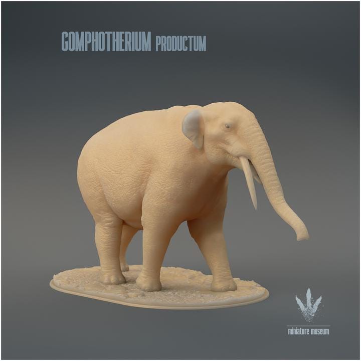 Gomphotherium productum : The Nail Beast - UNPAINTED 3D Figurine - Miniature Museum