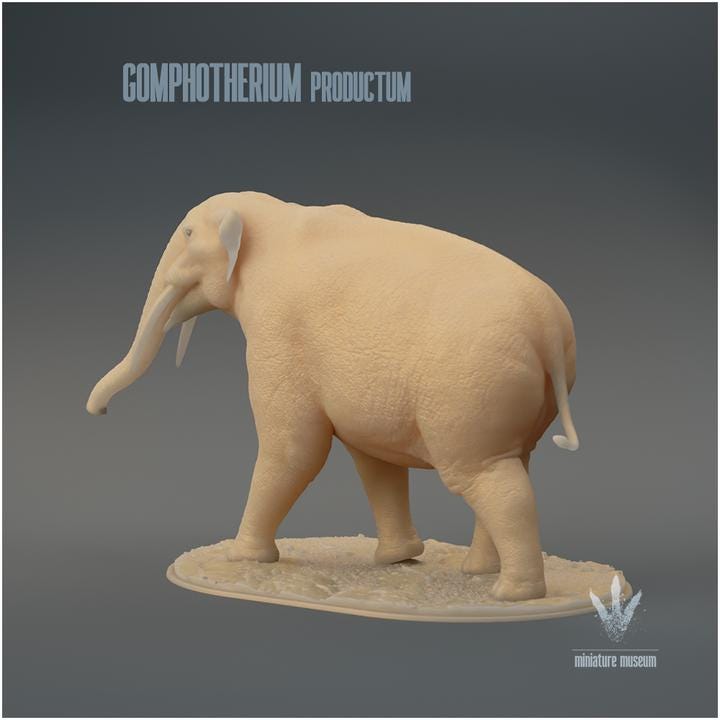 Gomphotherium productum : The Nail Beast - UNPAINTED 3D Figurine - Miniature Museum