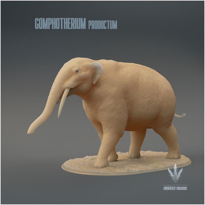 Gomphotherium productum : The Nail Beast - UNPAINTED 3D Figurine - Miniature Museum