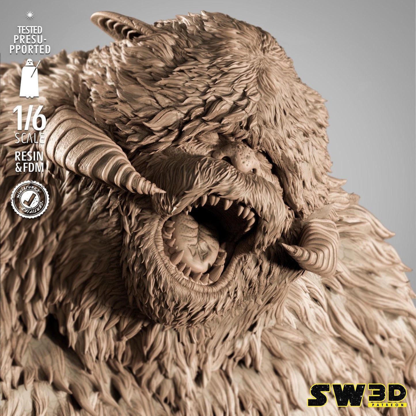 Wampa Sculpture - UNPAINTED FAN ART - Wicked 3D Models