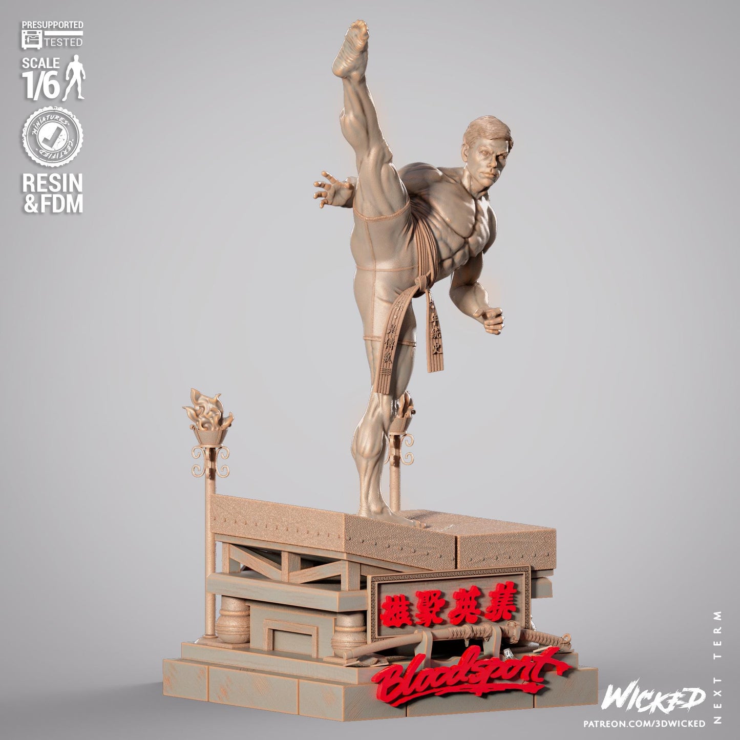Frank Dux Sculpture - UNPAINTED FAN ART - Wicked 3D Models