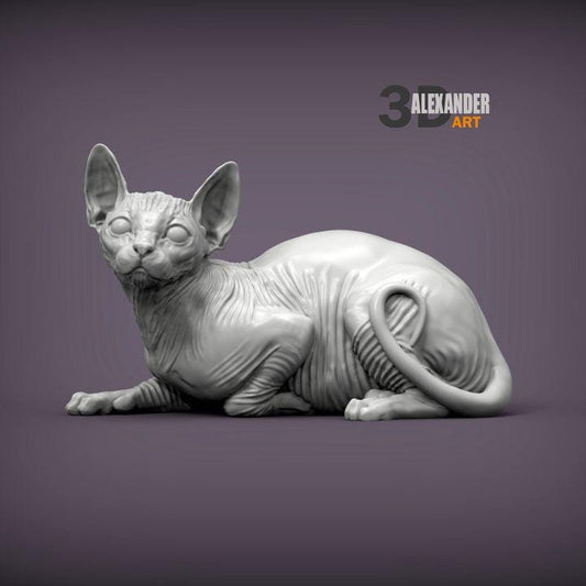 Sphynx cat - UNPAINTED 3D Figure - Alexander3dart