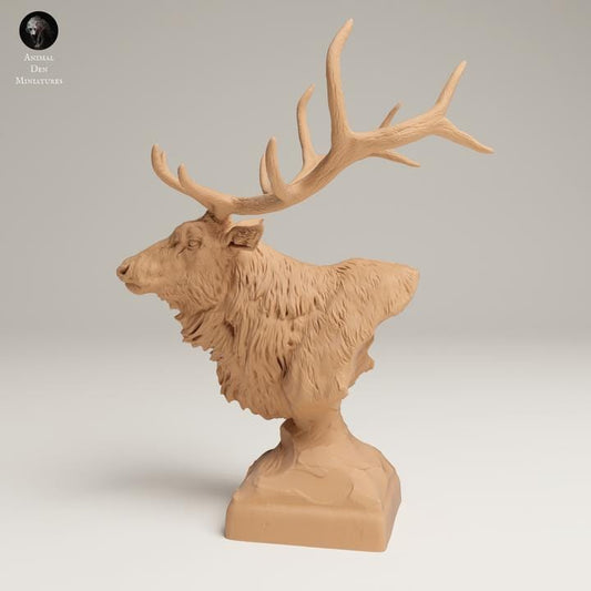 Rocky Mountain Elk Bust - 3D resin figure - Animal Den Miniatures