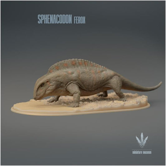 Sphenacodon ferox : Drinking - UNPAINTED 3D Figurine - Miniature Museum