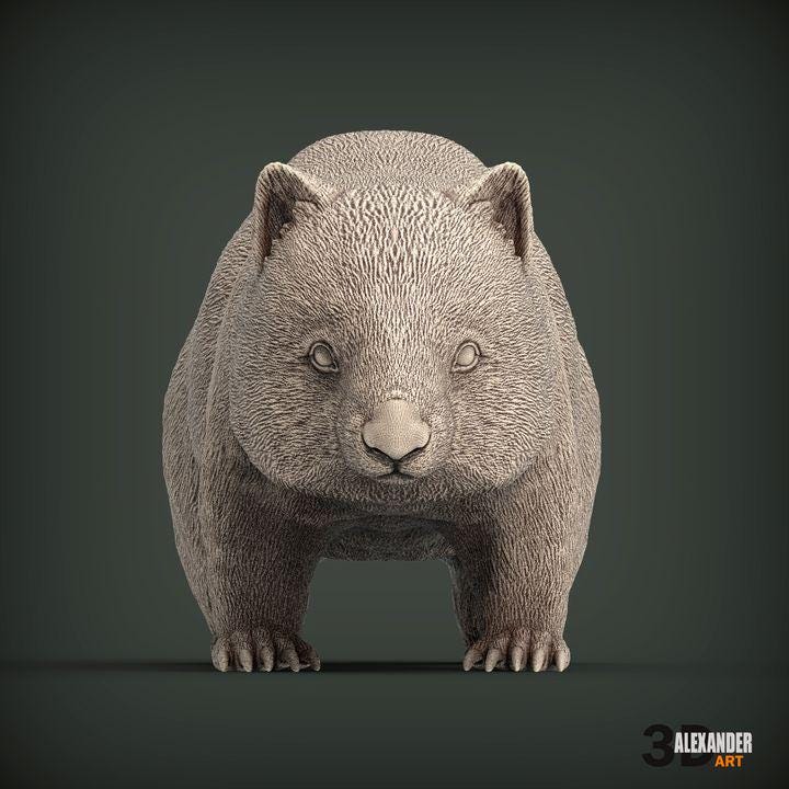 Wombat - UNPAINTED 3D Figure - Alexander3dart