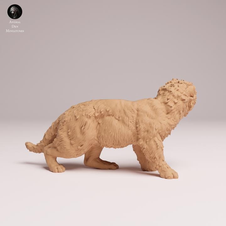 Amur Leopard Cub - UNPAINTED 3D Resin Figure - Animal Den Miniatures