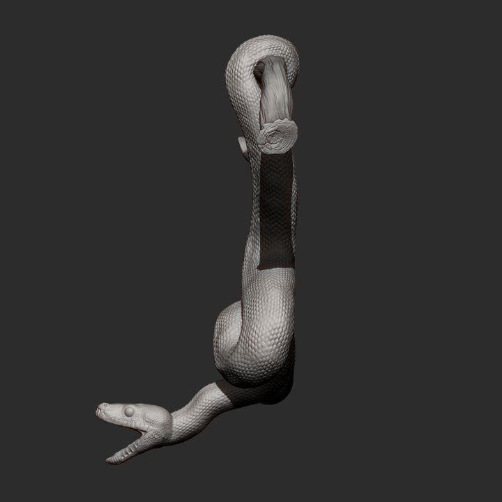 Green Tree Python- UNPAINTED 3D Resin Figure - Alexander3dart