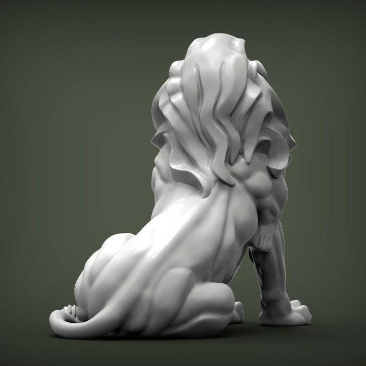 Stylized Lion - UNPAINTED 3D figure - Alexander3dart
