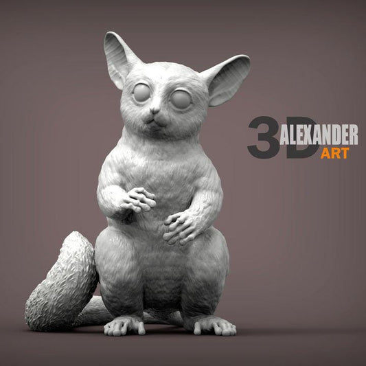 Smnigalsky Galago Bush Baby - UNPAINTED 3D figure - Alexander3dart
