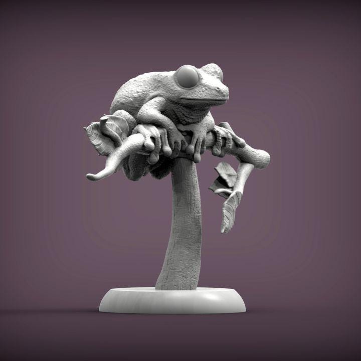 Maroon Eyed Frog - UNPAINTED 3D Resin Figure - Alexander3dart