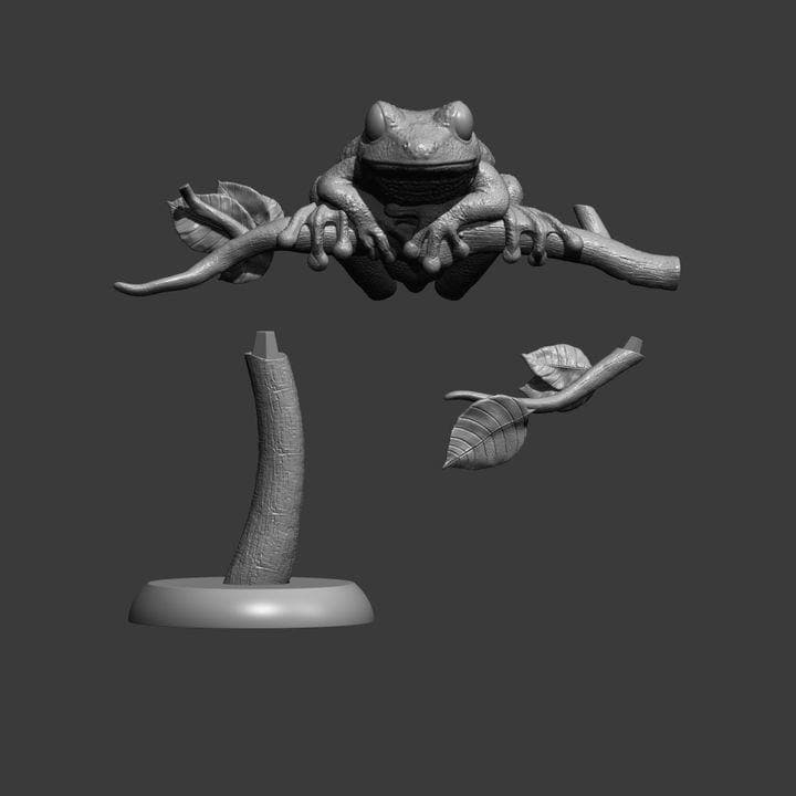 Maroon Eyed Frog - UNPAINTED 3D Resin Figure - Alexander3dart