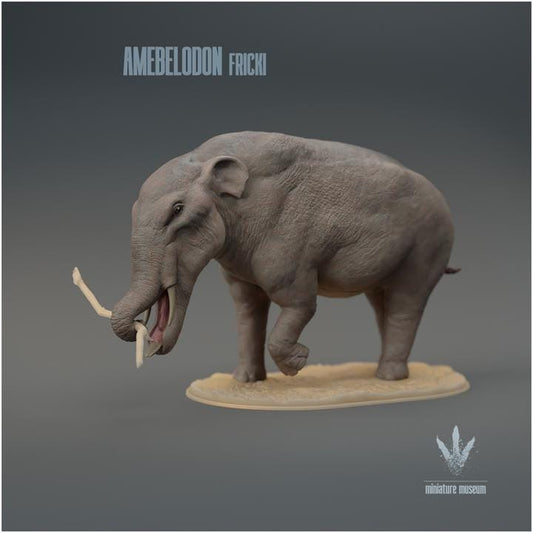 Amebelodon fricki : Feeding - UNPAINTED 3D Resin Figure - Miniature Museum