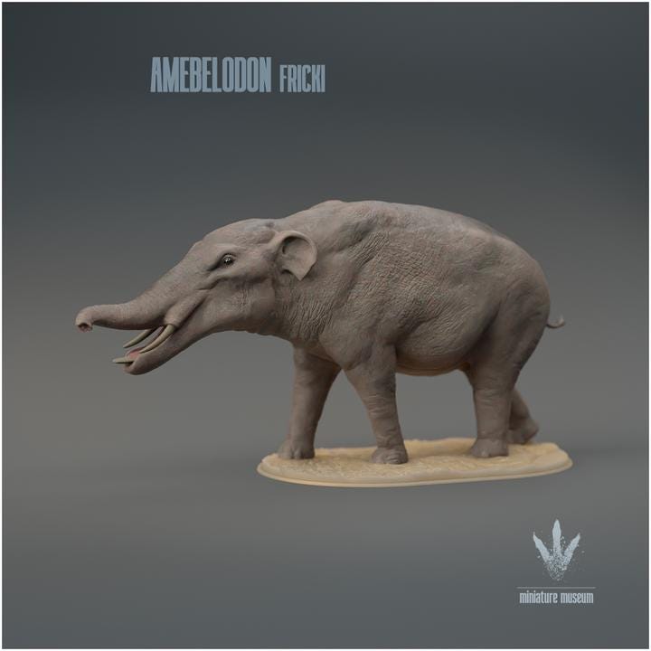 Amebelodon fricki : The Shovel-Tusk - UNPAINTED 3D Resin Figure - Miniature Museum