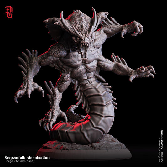 Serpentfolk Abomination - UNPAINTED figure - Flesh of Gods