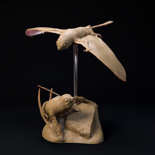 Sinomacrops bondei pair - UNPAINTED 3D Resin Figures - Dino and Dog Miniatures