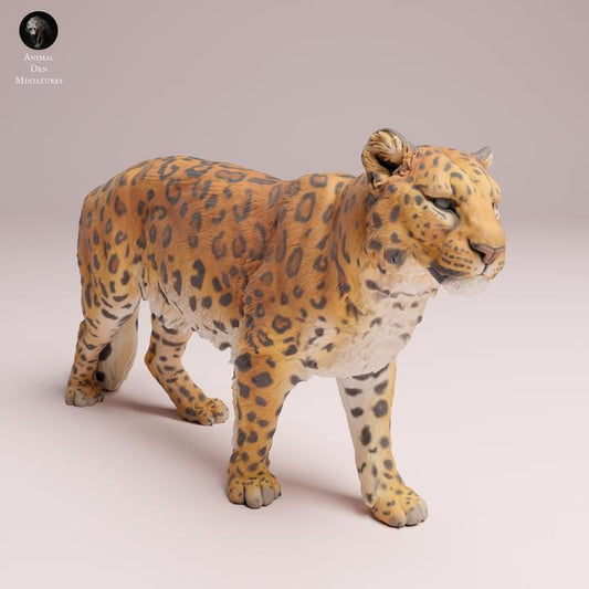 Amur Leopard - UNPAINTED 3D Resin Figure - Animal Den Miniatures