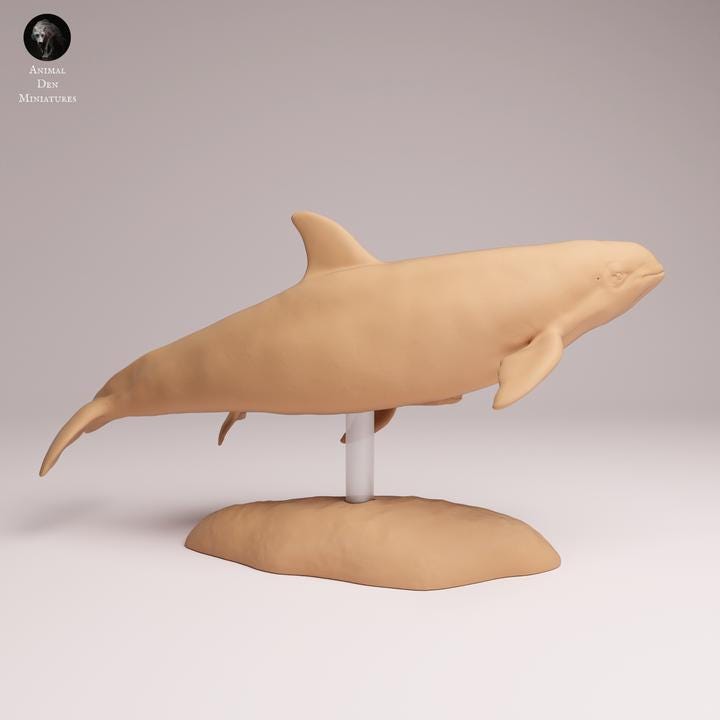 Vaquita Dolphin and calf - UNPAINTED 3D Resin Figure - Animal Den Miniatures