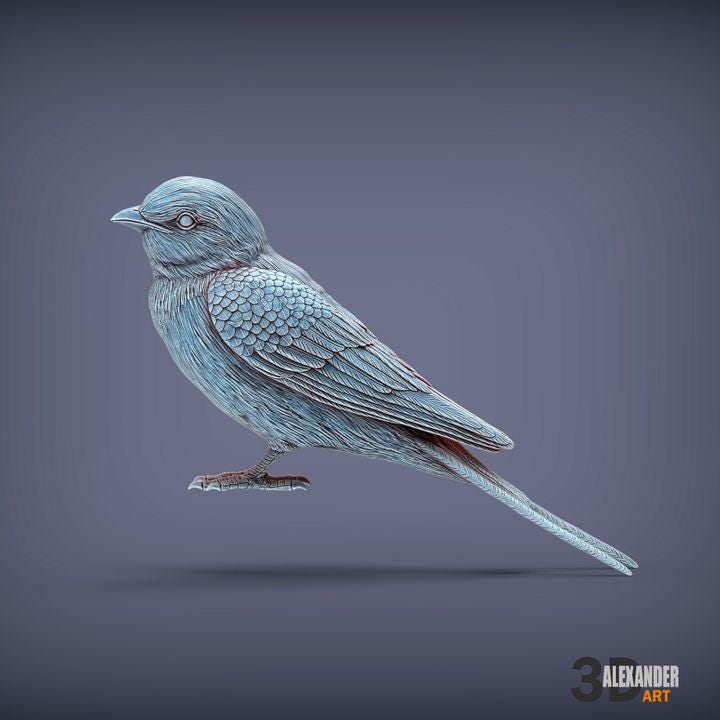 Swallow Bird - UNPAINTED 3D Figure - Alexander3dart