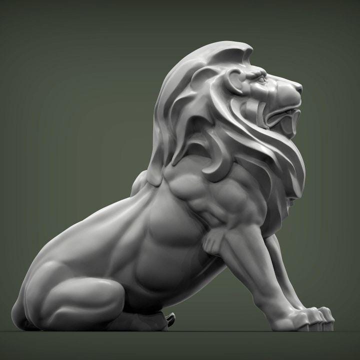 Stylized Lion - UNPAINTED 3D figure - Alexander3dart
