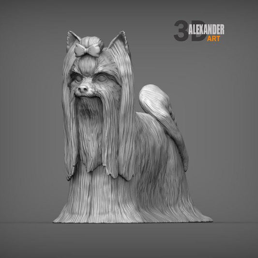 Long-haired Yorkshire Terrier - UNPAINTED 3D Figure - Alexander3dart