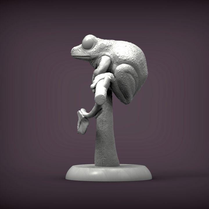 Maroon Eyed Frog - UNPAINTED 3D Resin Figure - Alexander3dart