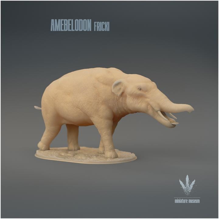 Amebelodon fricki : The Shovel-Tusk - UNPAINTED 3D Resin Figure - Miniature Museum