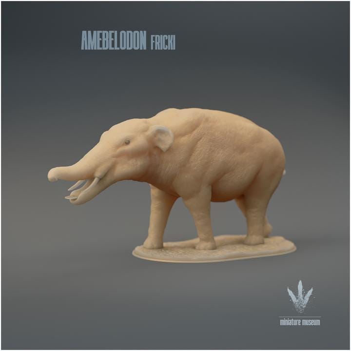Amebelodon fricki : The Shovel-Tusk - UNPAINTED 3D Resin Figure - Miniature Museum