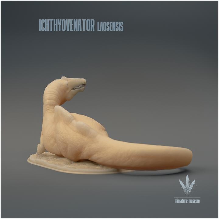 Ichthyovenator laosensis : Resting - UNPAINTED 3D Resin Figure - Miniature Museum