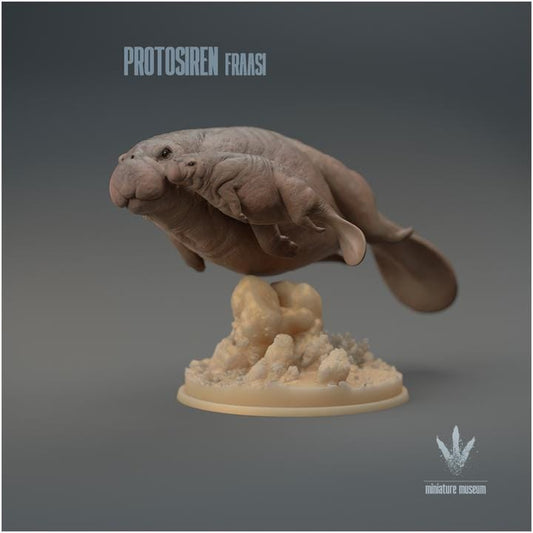 Protosiren fraasi : The Prehistoric Manatee Family - UNPAINTED 3D Resin Figure - Miniature Museum