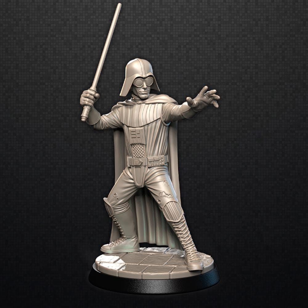 Dork Vader - Zombie - UNPAINTED 3D FAN ART Figure - Falcata 3d