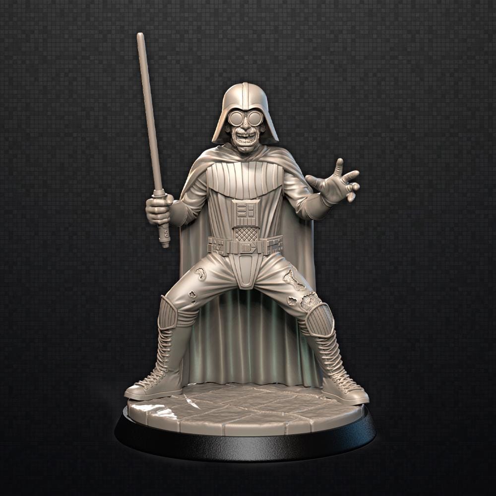 Dork Vader - Zombie - UNPAINTED 3D FAN ART Figure - Falcata 3d
